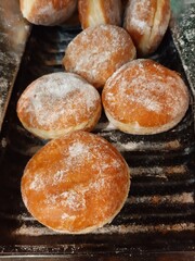fresh and hot bread from the oven