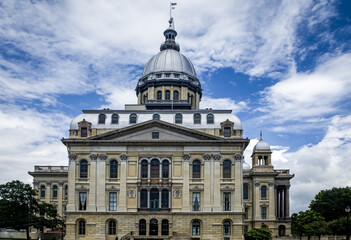 Detailed View of South Wing of  of Illinois State Capitol in Springfield