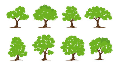 Green tree icon, vector illustration.
