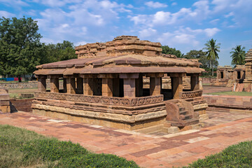 Ancient 8th century carved stone temple of Aihole, Karnataka, India.