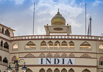 Gate on the Indian side of country border at Wagah village in Amritsar.