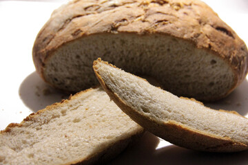 fresh and hot bread from the oven