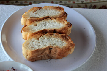 fresh and hot bread from the oven