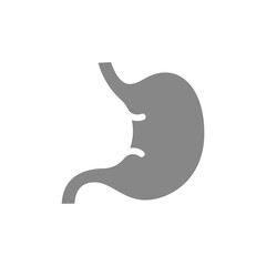 Human stomach grey icon. Healthy organ symbol