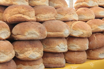 fresh and hot bread from the oven