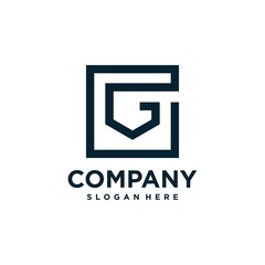 Letter G with golden line art style, letter, logo, golden part 7