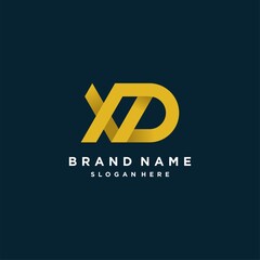 Logo with XP or VP letter and modern style design concept, template
