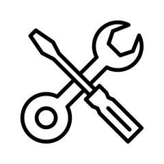 Service tool icon on white background. Maintenance, repair sign. Vector illustration