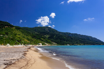 A Mediterranean beach in the summer