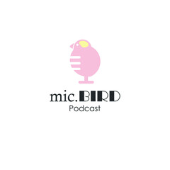 bird mascot on podcast logo design concept collection