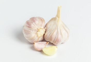 Fresh garlic, isolated on white background.