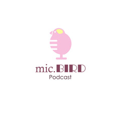 bird mascot on podcast logo design concept collection