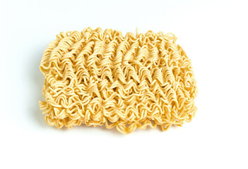 Instant noodles, isolated on white background.