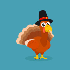Turkey Thanksgiving mascot design illustration