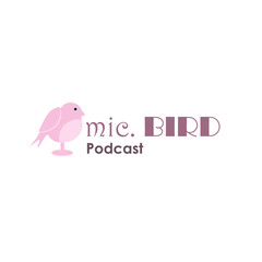 bird mascot on podcast logo design concept collection