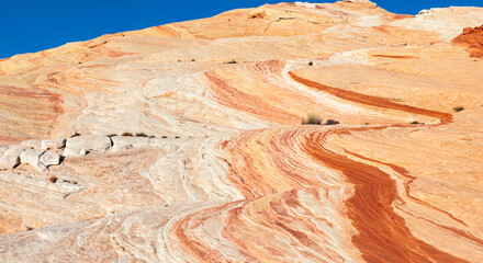 Rock formations in the Nevada desert at Valley of Fire State Park, USA