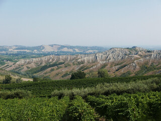 Fototapeta na wymiar panorama dei calanchi di gesso vicino a brisighella in italia
