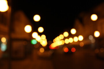 traffic in night bokeh
