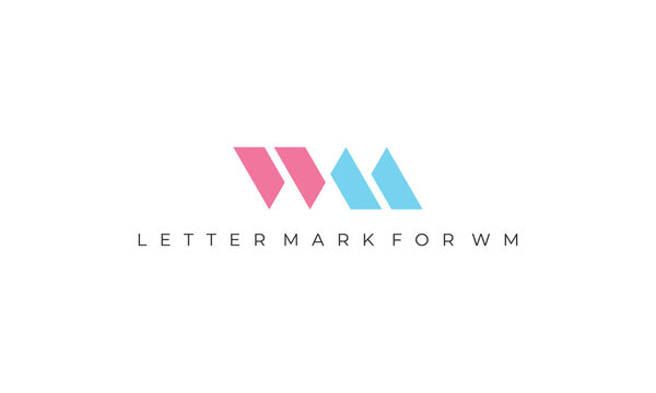 illustration vector graphic of simple, modern, flat, clean, sophisticated, abstract mark, letter mark for initial letter WM logo design