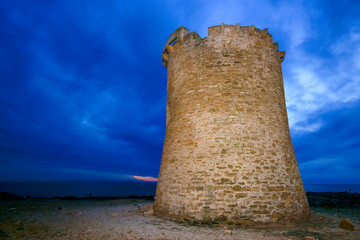 Naklejka premium Torre de S'Estalella (a.1577). S'Estanyol. Llucmajor.Migjorn.Mallorca.Islas Baleares. España.