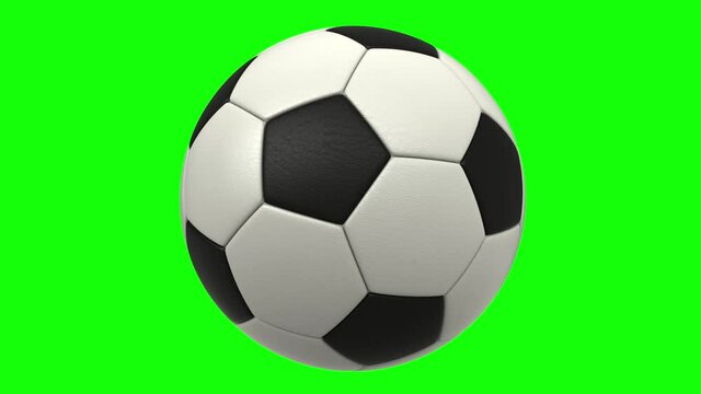 3d rendered animation of rotating soccer ball