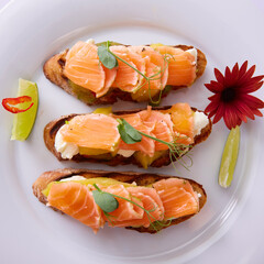 Delicious homemade smoked salmon gluten free canape