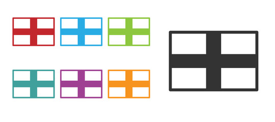 Black Flag of England icon isolated on white background. Set icons colorful. Vector.