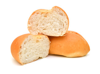 mini bread on white background 