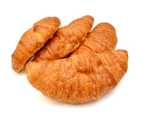 Fresh croissant on white background