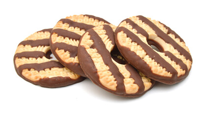 Chocolate cookie isolated on white background