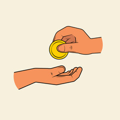 Hand Give Money Charity Vector Images