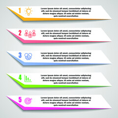 Abstract Infographic Business Data Visualization Chart Elements With Steps Options Web Design Vector Style