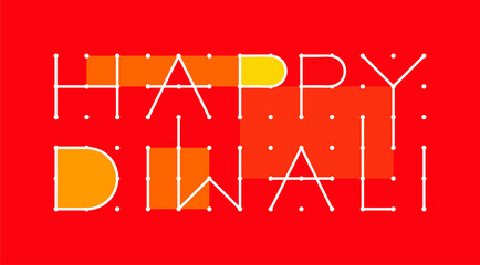 fun typography, dots, colorful rangoli during diwali celebration