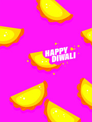 Happy Diwali. Background with the graphic of Indian sweets.