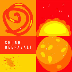 illustration of food, on Happy Diwali, Shubh Deepawali with beautiful background