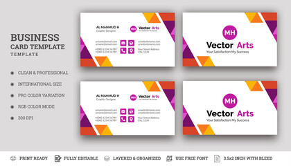 Fototapeta premium Colourful Business Card Template. Abstract Card For Your Smart Business.