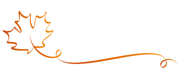 maple leaf with curled trail calligraphic design © Artenauta