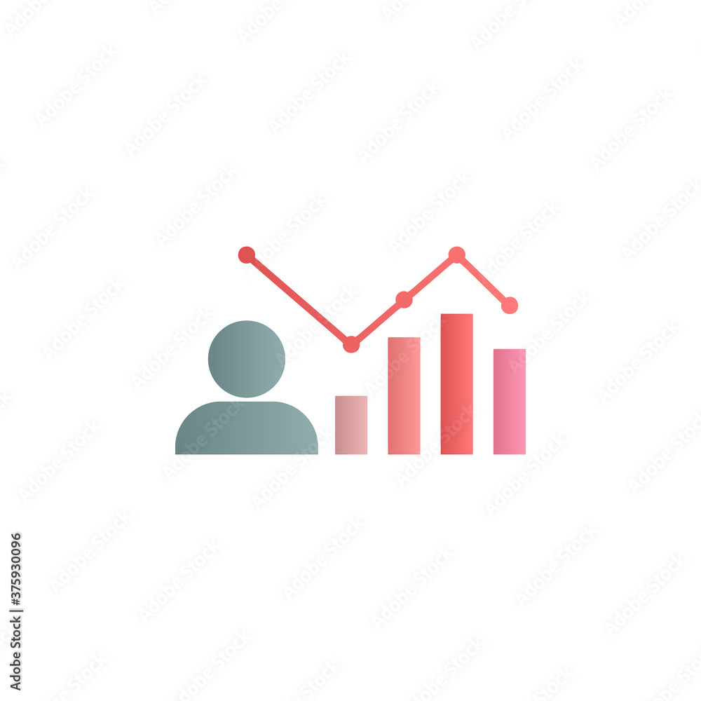 Poster chart, data color gradient vector icon
