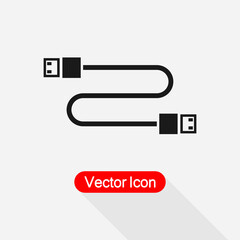 Cable USB Icon Vector Illustration Eps10