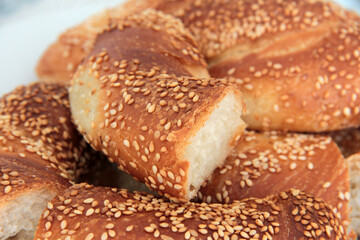 hot and fresh sesame bagel