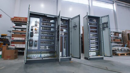 Making an electricity panel board on a factory - the inside of the panel