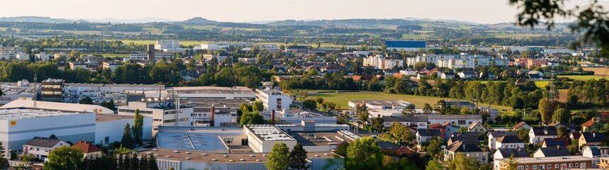 Fototapeta na wymiar Wels Stadt Panorama