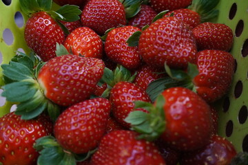 strawberries in a market