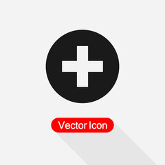 Obraz premium Plus Icon Add Icon Vector Illustration Eps10