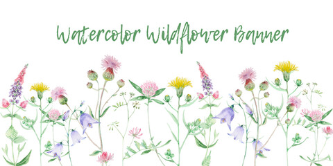 Wildflower watercolor banner
