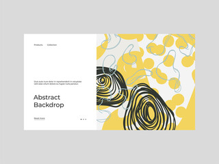 Abstract homepage illustration. Colorful lines, spots, dots and paint strokes. Decorative backdrop. Hand drawn texture, elements and shapes. Eps10 vector.	