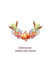Halloween watercolor frame for decoration