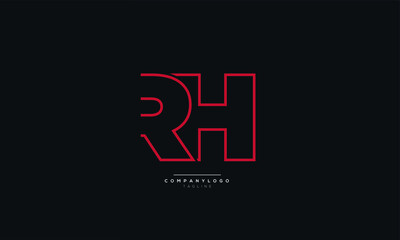 RH Letter Business Logo Design Alphabet Icon Vector Monogram 