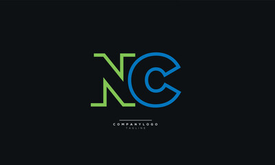 Modern NC Letter Business Logo Design Alphabet Icon Vector Monogram 