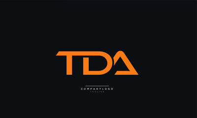 Orange TDA Letter Business Logo Design Alphabet Icon Vector Symbol